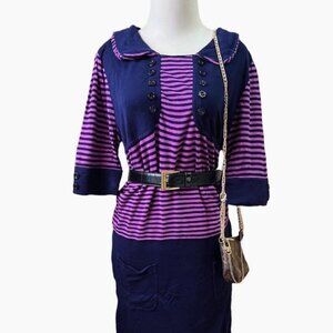 Y2K See by Chloé  Purple Striped Dress 💟💕✨